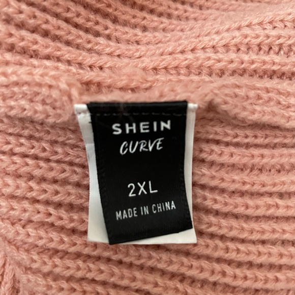 Shein curve Sweater knit Flared ribbed-knit top dusty roses, size 2XL - Picture 10 of 10